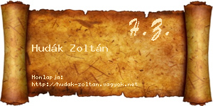 Hudák Zoltán névjegykártya